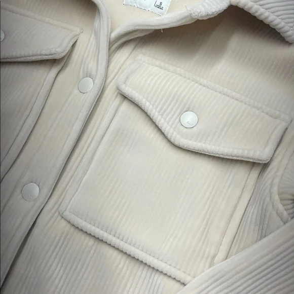 Abercrombie & Fitch Cozy Corduroy Cream Fleece Shacket Jacket Sz S - Picture 7 of 14